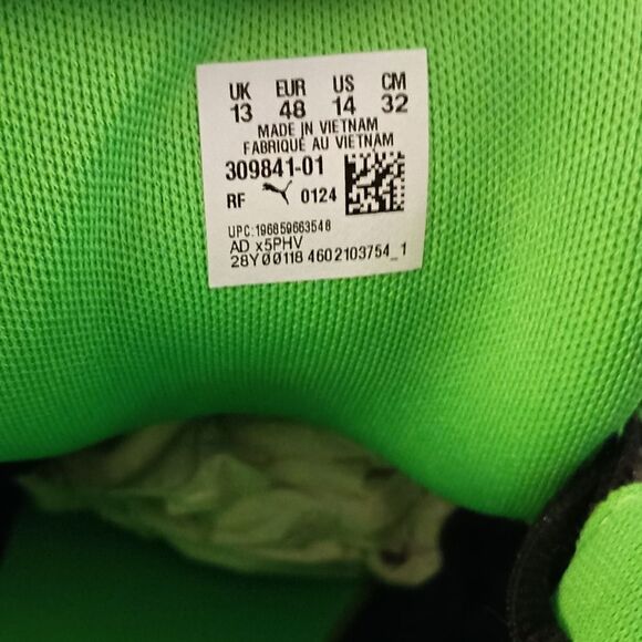 Puma Scoot Zeros 2K PUMA Black/Fluo Green 309841-01 Basketball Mens Sz 14 NIB - Picture 7 of 9